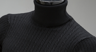 Suéter Cuello Alto Tejido Slim Fit para Hombre - Colores Sólidos - Image 19