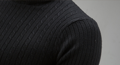 Suéter Cuello Alto Tejido Slim Fit para Hombre - Colores Sólidos - Image 20