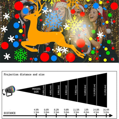 Proyector de Luces Navideñas LED con Copos de Nieve Rotatorios para Exteriores - Image 22