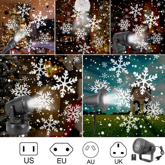 Proyector de Luces Navideñas LED con Copos de Nieve Rotatorios para Exteriores - Image 28
