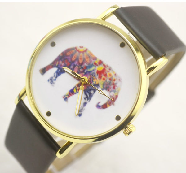 Reloj Geneva con Correa de Cuero Elefante - Estilo Casual y Elegante