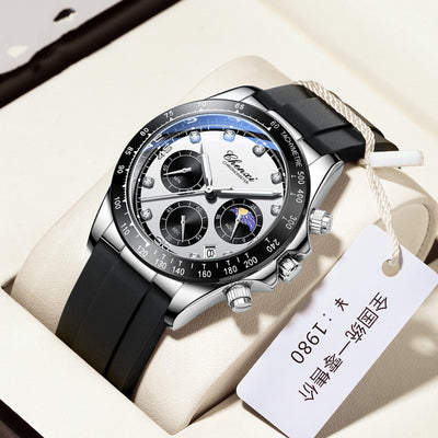 Reloj Deportivo Multifuncional con Banda de Silicona - Tres Esferas y Seis Agujas - Image 6