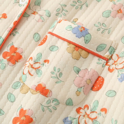 Pijama Acolchado Tres Capas Mujer Suelto Solapas Calorías Ropa de Casa - Image 35