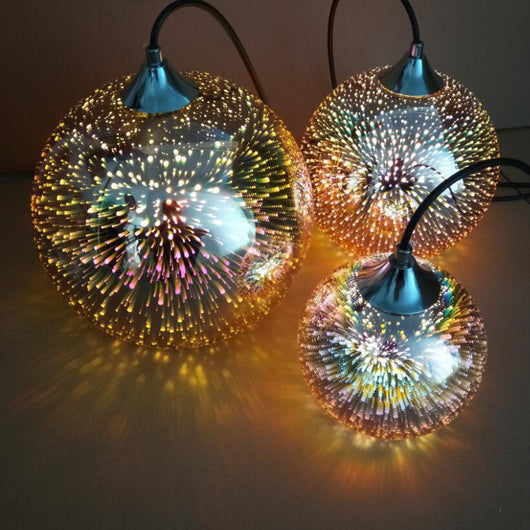 Lámpara Colgante Esférica de Cristal 3D con Esferas Coloridas - Image 10