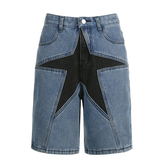 Jeans para Mujer con Parches de Contraste y Estrella de Cinco Puntas - Image 13