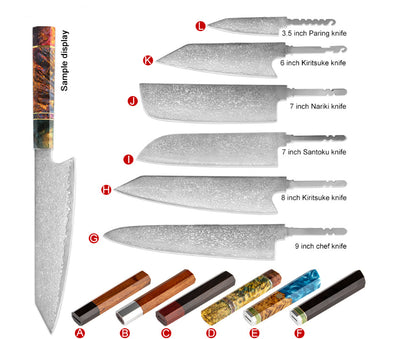 Cuchillo de Chef Damasco Semi-terminado - Embrión de Acero para Personalizar - Image 20