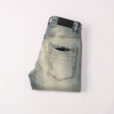 Jeans Vintage Desgastado con Estilo para Hombre - Image 13