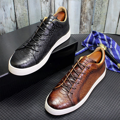 Zapatos Casuales de Cuero con Grabado en Relieve para Hombre - Image 13