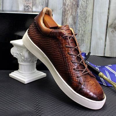 Zapatos Casuales de Cuero con Grabado en Relieve para Hombre - Image 15