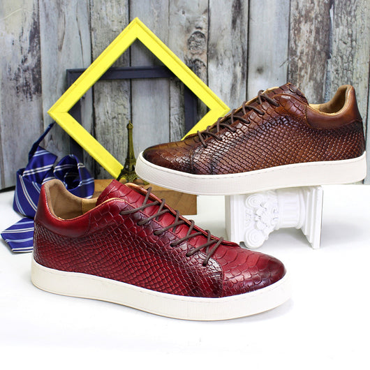 Zapatos Casuales de Cuero con Grabado en Relieve para Hombre - Image 16