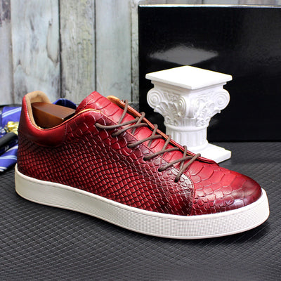 Zapatos Casuales de Cuero con Grabado en Relieve para Hombre - Image 18