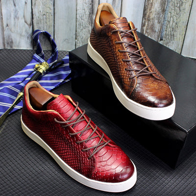 Zapatos Casuales de Cuero con Grabado en Relieve para Hombre - Image 20