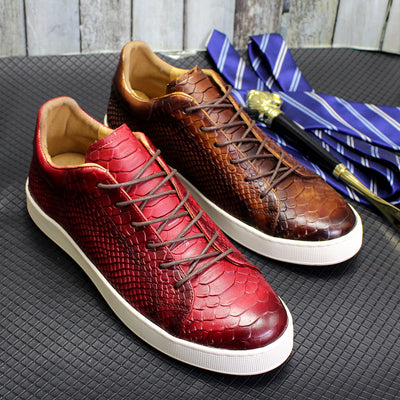 Zapatos Casuales de Cuero con Grabado en Relieve para Hombre - Image 21