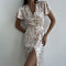 Vestido Camisero Floral con Cordones y Escote en V