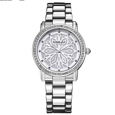 Reloj Elegante para Mujer con Banda de Acero y Diamantes - Image 9