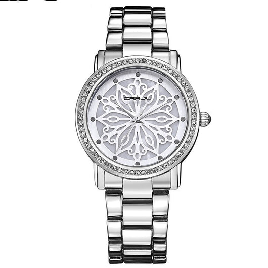 Reloj Elegante para Mujer con Banda de Acero y Diamantes - Image 9