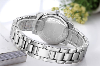 Reloj Elegante para Mujer con Banda de Acero y Diamantes - Image 12