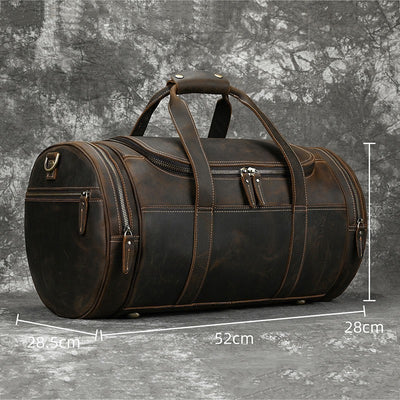 Bolso de Viaje Vintage en Cuero Crazy Horse para Hombre - Image 15