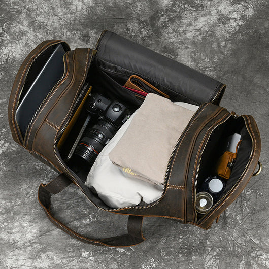 Bolso de Viaje Vintage en Cuero Crazy Horse para Hombre - Image 18