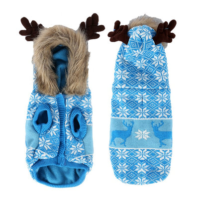 Abrigo Navideño para Mascotas con Cuello de Pelaje y Capucha - Image 17