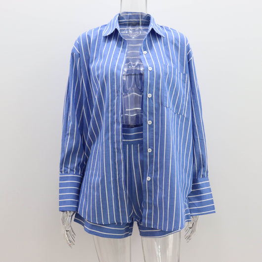 Conjunto de Playera y Shorts a Rayas de Algodón Premium - Image 13