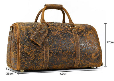 Bolsa de Viaje en Cuero Premium con Estampado Vintage - Image 15