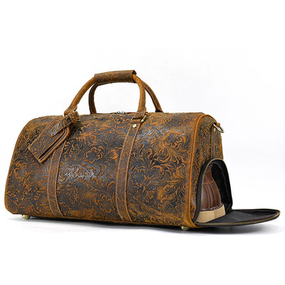 Bolsa de Viaje en Cuero Premium con Estampado Vintage - Image 17
