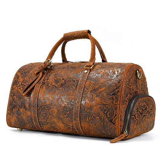 Bolsa de Viaje en Cuero Premium con Estampado Vintage - Image 20