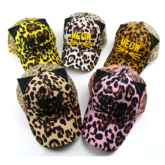 Gorra de Béisbol Infantil Estampado Leopardo con Bordado de Gato - Image 9