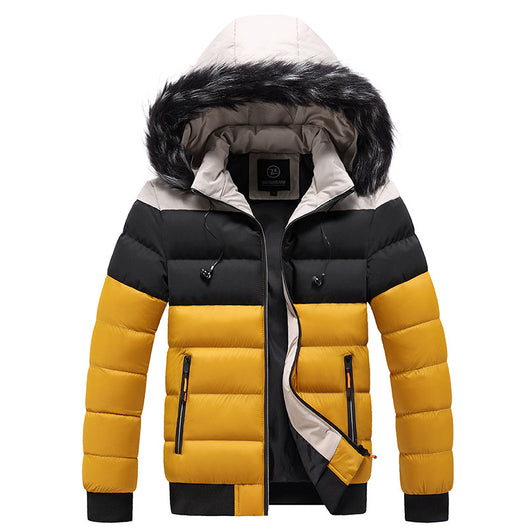 Chaqueta Acolchada con Capucha para Hombre - Algodón Grueso y Cálido