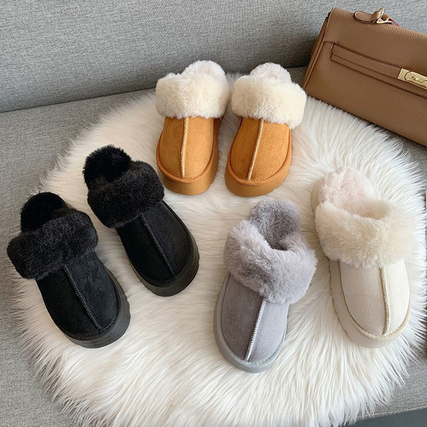 Botas de Nieve con Pantuflas Peludas Integradas para Mujer