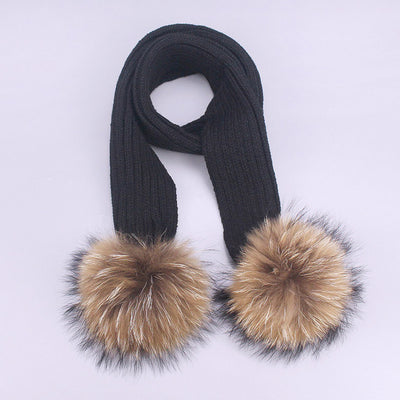 Set Gorro y Bufanda Doble Lana con Pompones para Niños - Image 24