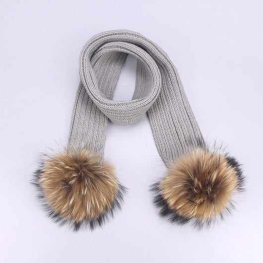 Set Gorro y Bufanda Doble Lana con Pompones para Niños - Image 25