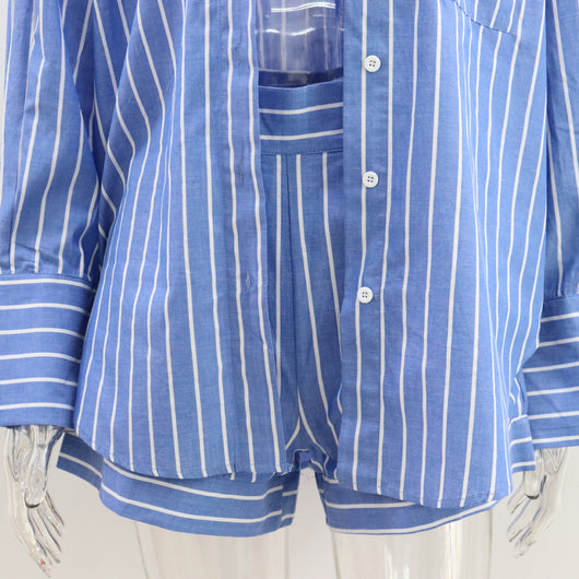 Conjunto de Playera y Shorts a Rayas de Algodón Premium - Image 30