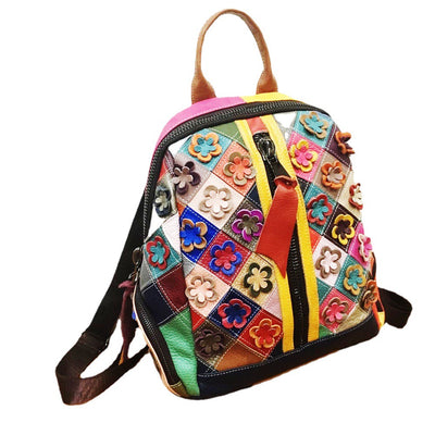 Mochila de Cuero Genuino con Bordado Floral - Image 8