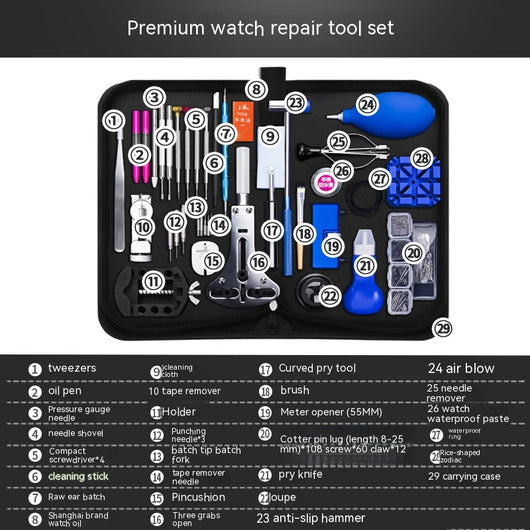 Kit Profesional de Reparación de Relojes - Herramientas Completas para Mantenimiento y Cambio de Batería - Image 20