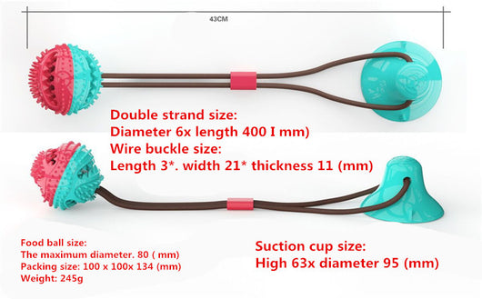 Pink and teal spiky pet molar toy with a suction cup base, designed for chewing and teeth cleaning. - Image 13