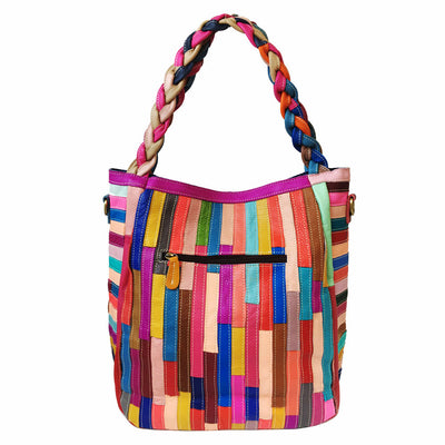 Bolso Bandolera Mujer Cuadros Diamante con Costura Decorativa - Image 11