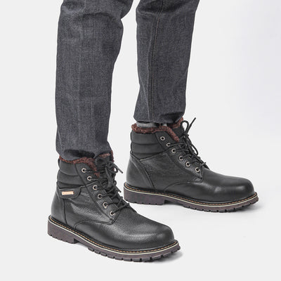 Botas de Nieve para Hombre Talla Grande en Cuero Genuino con Forro Polar - Image 8