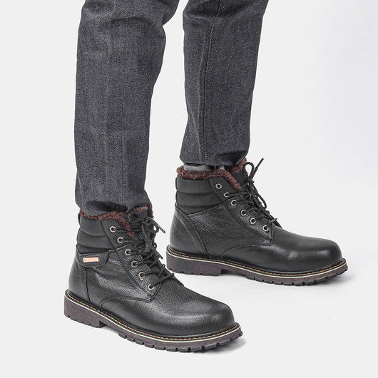 Botas de Nieve para Hombre Talla Grande en Cuero Genuino con Forro Polar - Image 8