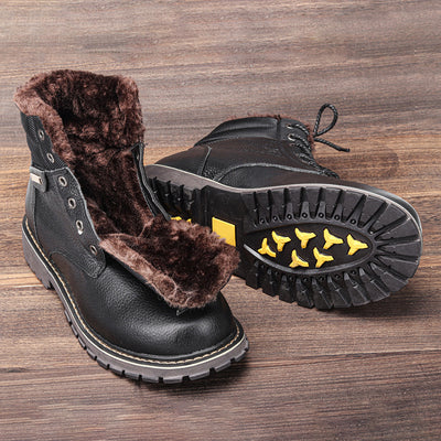 Botas de Nieve para Hombre Talla Grande en Cuero Genuino con Forro Polar - Image 9