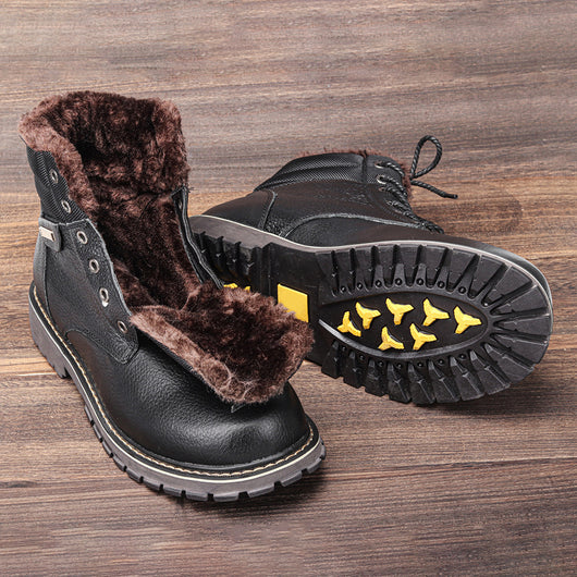 Botas de Nieve para Hombre Talla Grande en Cuero Genuino con Forro Polar - Image 9