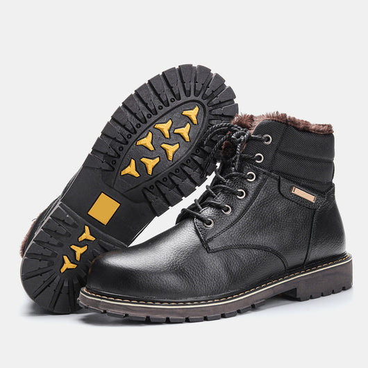 Botas de Nieve para Hombre Talla Grande en Cuero Genuino con Forro Polar - Image 14