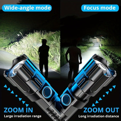 Linterna LED Recargable USB con Zoom para Camping y Exterior - Image 8