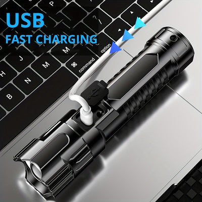 Linterna LED Recargable USB con Zoom para Camping y Exterior - Image 13