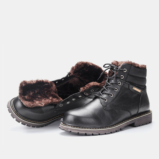 Botas de Nieve para Hombre Talla Grande en Cuero Genuino con Forro Polar - Image 21