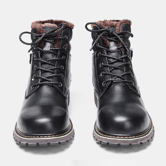 Botas de Nieve para Hombre Talla Grande en Cuero Genuino con Forro Polar - Image 22