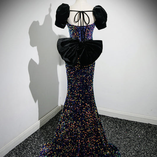 Vestido Largo de Lentejuelas con Cola Francesa para Mujer - Image 7