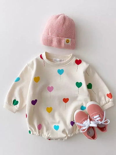 Pijama Enterizo Coreano para Bebé con Estampado de Amor - Image 9