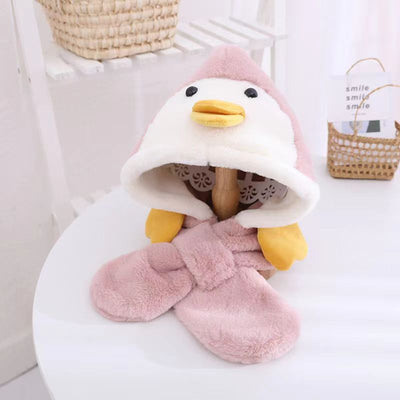Gorro y Bufanda Integrados para Niños - Abrigo Térmico con Diseño Animal - Image 9